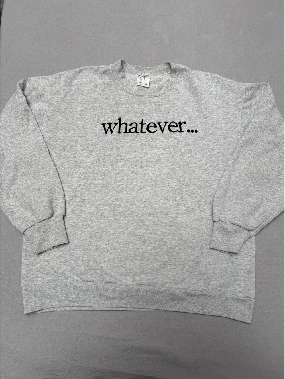 Vintage 90s Whatever... Crewneck Grey Embroidered - XL